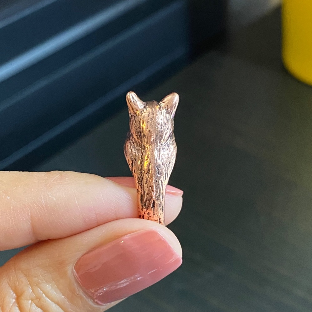 Brass Cat Open Ring,Silver Adjustable Ring,Silver… - image 4